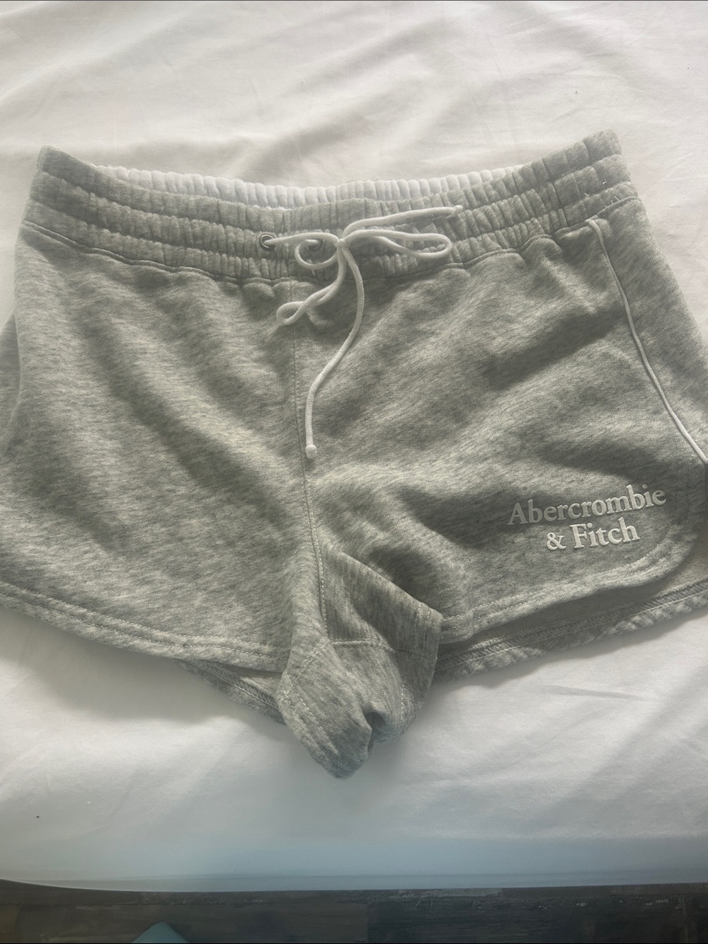 Abercrombie & Fitch A&F Logo Shorts Sz L High Waist Varsity Worn Once